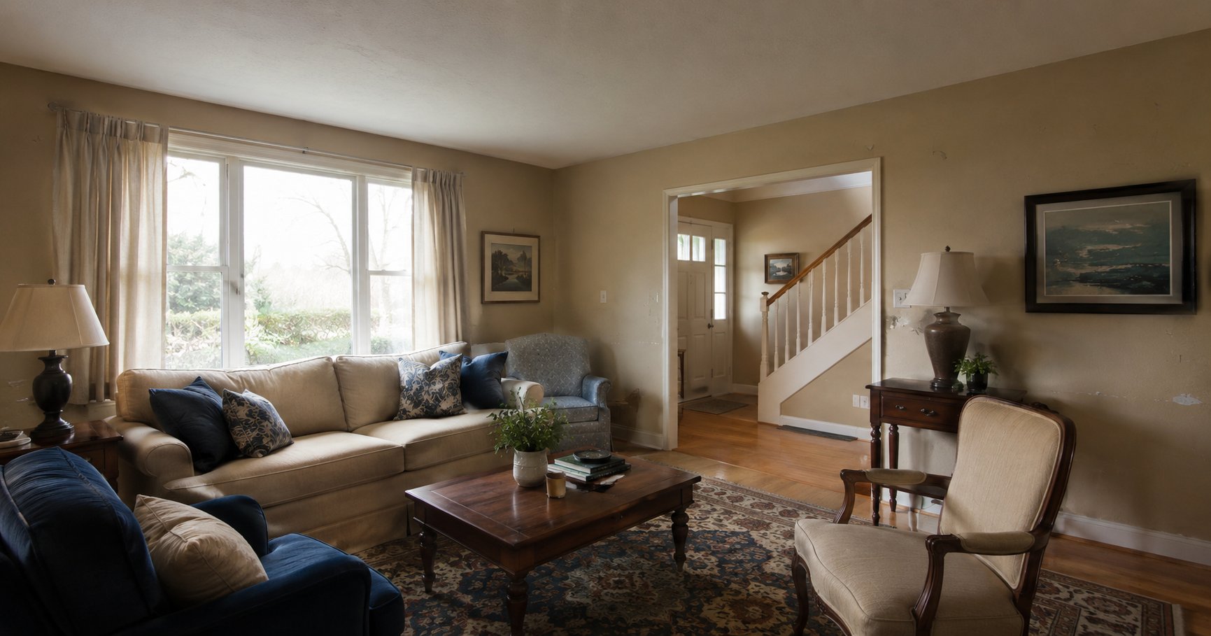 Before painting — Bedford County living room before